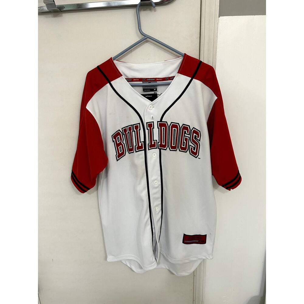 Fresno State Bulldogs White Red Sleeves Hockey Jersey size M